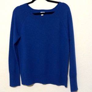NWOT HALOGEN Royal Blue 100% Cashmere Crewneck Large